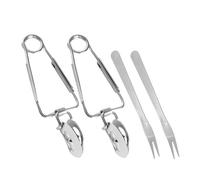 Lurrose Pinzas para Mariscos de Acero Inoxidable 4 Piezas Tenedores para Caracoles y Ostras, Abrazaderas Multifuncionales Resorte para Buffet, Ensalada y Cocina Doméstica