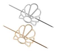 Lurrose Pinzas para Moño de Aleación Dorada en 2 Piezas Diseño Hueco y Agarre Seguro, Accesorios para Cabello Adecuados Mayoría de Tipos de Pelo