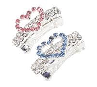 Lurrose Pinzas para Pelo de Perro Forma de Corazón, 2 Piezas en Aleación Azul con Brillo, para Mantener el Pelo Ordenado la Vida Diaria de Mascotas