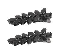 Lurrose Pinzas Pelo de Novia de Cobre Circonita Negra, Juego de 2 Clips Brillantes para Boda y Fiesta, Accesorios Ligeros para Dama de Honor, Pasadores Elegantes para Ceremonia