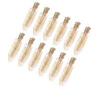 Lurrose Pinzas Pelo Purpurina Dorada, sin Arrugas, Tamaño Pequeño, 12 Piezas, Clip de Pato Lateral Transparente Pan de Oro, Accesorios Decorativos para Niña y Mujer, Uso Diario y Fiestas