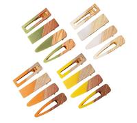 Lurrose Pinzas Pelo Retro de Acrílico y Madera 4 Piezas Naranja, Horquillas Sencillas Diseño Combinado de Gotas y Cuadrados, Accesorio Ligero para Mujeres y Niñas Uso Diario y Fiestas