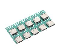 Lurrose Placa Convertidora USB C 3.1 PCB Conector Hembra de Aleación de Zinc para Transmisión de Datos Rápida y Estable, Pack de 10 Piezas para Proyectos DIY