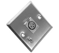 Lurrose Placa de Montaje en Panel XLR Hembra de 3 Contactos para Micrófono y Altavoz de Audio Soporte de Gancho, Conector XLR para Sistema Ktv Doméstico, Accesorio de Audio Profesional