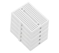 Lurrose Placa de Pruebas Electrónica Mini Blanca 5 Piezas, Kit de Soldadura para Proyectos Electrónicos, Placa de Circuito Impreso para Experimentos y Aprendizaje de Soldadura