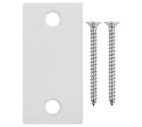 Lurrose Placa de Reparación para Orificio de Puerta B5 Ángulo Recto Blanca, Acero Inoxidable, Incluye 1 Pieza 4 Tornillos (2 Cortos y 2 Largos), para Refuerzo y Cierre en Puertas