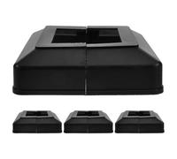 Lurrose Placas de Brida para Postes Cuadrados 60X60 MM en Plástico, Tapas Divididas para Base de Poste, Pack de 4 Piezas para Protección y Estética en Barandillas y Cercas, Fácil