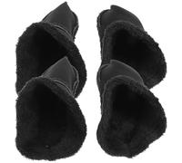 Lurrose Plantillas para Zuecos de Invierno Forro de Felpa Negra, 2 Pares, Material Flexible y Práctico para Mantener los Pies Calientes en Temporada Fría