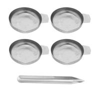 Lurrose Platillos de báscula electrónica de acero inoxidable, bandeja de pesaje de 5 piezas, mini platos para joyas y polvo en laboratorio