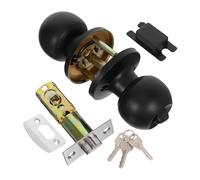 Lurrose Pomo de Puerta con Cerradura Silenciosa Diseño Moderno de Tres Varillas para Dormitorios y Baños Seguridad y Suave Compatible con Puertas Grosor
