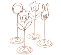 Lurrose Porta Tarjetas de Mesa para Bodas Base Espiral, Clips para Notas en Aleación de Aluminio, Soporte para Fotos y Centro de Mesa, Pack de 4 Unidades para Escritorio y Fiestas