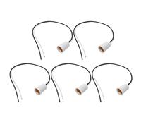 Lurrose Portalámparas con Cable E12 Blanco, 5 Unidades, Portalámparas para Lámpara Colgante de Plástico con Instalación Fácil, Diseño Elegante para Dormitorios y Fiestas