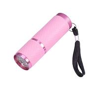 Lurrose Portátil 9 LED Antorcha Linterna UV Luz Ultravioleta Luz de aleación de Aluminio Antorcha de detección de Dinero sin batería (Rosa)