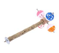 Lurrose Puesto de Pájaros con Bola Giratoria para Jaulas de Pájaros, Juguete de Percha para Loros de Abs y Madera, Fácil de Usar y No Abrasivo Patas