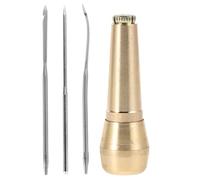 Lurrose Punzón para Reparación de Calzado Mango de Cobre, Kit de Herramientas para Costura de Cuero a Mano, Aguja de Punzón Gancho, Herramienta Artesanal para Manualidades y Reparación