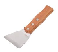 Lurrose Raspador de Plancha Mango de Madera, Espátula Multiusos para Barbacoa y Bistec, Herramienta para Pegar Película y Limpiar Restos Cocinados, Herramienta Práctica para Cocina