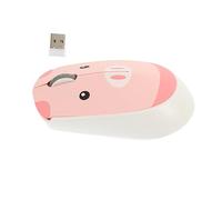 Lurrose Ratón Inalámbrico Silencioso Mouse Óptico Cartoon para Oficina y Compatible con Laptop y Pc Diseño Ergonomico y Rosa