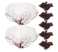 Lurrose Redes para cabello 100 piezas reutilizables en poliéster con borde elástico, tamaño 7mm-50cm, para moños de ballet y danza, para mujeres