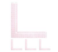 Lurrose Regla de Costura en Forma de L para Diseño de Moda, Resistente Abrasión y Portátil, Plástico Rosa, Paquete de 4 Piezas para Patronaje y Confección