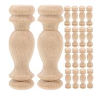 Lurrose Remates Decorativos de Madera Maciza 20 Piezas 6X18 CM para Barandillas de Escalera y Terrazas Remates para Bricolaje y Postes de Cama Estilo Vintage
