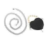 Lurrose Riñonera Femenina Forma de Corazón en Pu y Metal, Cadena Ajustable, Estilo Punk Casual Versátil para Mujeres y Niñas, Bolso de Cintura Capacidad Adecuada