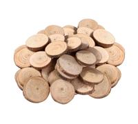 Lurrose Rodajas de Madera de Pino Hechas a Mano 100 Pcs Astillas Naturales Decoración para Bodas Manualidades Accesorios de Fotografía