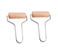 Lurrose Rodillo de Madera para Arcilla 2 Pcs Herramienta para Laminar Arcilla Mango Duradero Cerámica Manualidades Diy