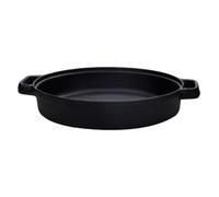Lurrose Sartén de Hierro Fundido sin Revestimiento Antiadherente 22 CM Práctica Olla para Cocinar Fondo Redondo Resistente y Fácil de Limpiar Adecuado para Cocina Doméstica y