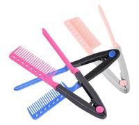 Lurrose Set de 3 Peines Alisadores de Pelo en Forma de V, Plegables y Duraderos, Fabricados en Plástico, Perfectos para Alisar Cabello en Salones y Eventos