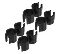 Lurrose Set de 4 clips de acoplamiento para mango de escoba y recogedor, plástico negro con diseño doble tubo, accesorio para soporte y orden en el hogar