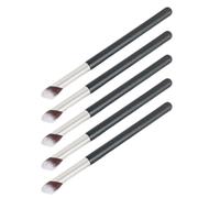 Lurrose Set de 5 Pinceles Planos y Angulares para Corrector Cerdas de Fibra Artificial Negra, Herramienta Precisa para Maquillaje de Ojos y Base, Adecuado para Retoques en Casa