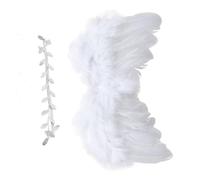 Lurrose Set de Accesorios para Fotos de Recién Nacidos con Alas de Ángel Blancas y Diadema de Hojas Plateadas Material Suave y Cómodo Adecuado para Sesiones Fotográficas de Bebés y