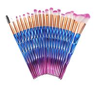 Lurrose Set de Brochas de Maquillaje, 20 Piezas Cepillos de Maquillaje Profesional Portátil para Rubor y Base de Corrector de Ojos