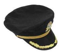 Lurrose Sombrero Marinero Infantil de Algodón Negro Bordado Detallado, Cómodo Fina Confección para Disfraz y Fiestas