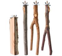 Lurrose Soporte de 4 Piezas para Perchas de Pájaros de Madera Juego de Palos para Jaulas Adecuado para Loros y Periquitos en Ambientes de Juego