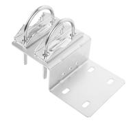 Lurrose Soporte de Montaje para Antena Exterior Acero Inoxidable Abrazadera U Doble para Poste Mástil de Fibra de Vidrio, Montaje en Ático, Kit Resistente para Antenas Tv y Tdt, 1 Unidad