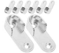 Lurrose Soporte de Varilla de Base de Acero Inoxidable para Barras de Armario de 15 Mm, Paquete de 8 Piezas con Tornillos, Diseño Abierto, Resistente y Fácil Instalación