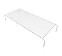 Lurrose Soporte Elevador Diseño Sencillo para Monitor de Metal Transparente Resistencia Abrasión y Deformación Estructura de Hierro Blanco para Oficina y Escuela