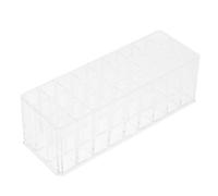 Lurrose Soporte para Pintalabios de Escritorio 27 Compartimentos, Estuche Organizador Transparente para Maquillaje, Caja Organizadora de Herramientas de Uñas 230x83x75 Mm
