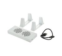 Lurrose Soporte para Ventilador de Refrigeración con Base Abs Blanco, 3 Niveles Ajustables y Funciones Inteligentes, Adecuado para Decoracion Verano y Enfriamiento Portátil