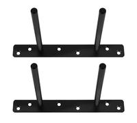 Lurrose Soportes Ocultos para Estantes Flotantes de Gabinete 2 Piezas, Soporte de Pared en T Metálico Negro Tornillos, para Montaje de Estanterías Grandes 150x200 Mm, Alta Resistencia