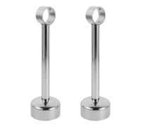 Lurrose Soportes para Barra de Armario de Acero Inoxidable 2 Unidades 32X250 MM Montaje en Techo y Pared Soporte Fijo para Secado de Ropa y Estantes Compatible Varillas Colgantes para