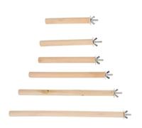 Lurrose Soportes para Pájaros de Madera Natural 6 Piezas, Palos para Moler Garras, Perchas para Periquitos y Loros, Accesorios para Jaulas, Juguetes de Madera para Pájaros Pequeños, Uso