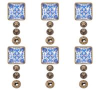 Lurrose Sujetadores Multifunción de Aleación y Vidrio Estilo Retro para Manualidades Diy, 6 Piezas Cuadradas de 17mm Diseño Clásico y Elegante para Regalos