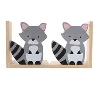 Lurrose Sujetalibros Protección para Escritorio Diseño de Mapache de Madera Soporte para Cds y Revistas Adecuado para Biblioteca o Librería