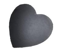 Lurrose Tabla de Piedra Forma de Corazón 25X25 CM Bandeja para Servir Carne y Embutidos Plato para Fiestas y Restaurante Color Negro Superficie Lisa y Resistente para Alimentos