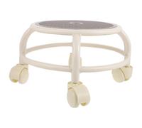 Lurrose Taburete Ruedas Giratorias, Asiento Redondo de Plástico Flexible y Rodante, Adecuado para Salón de Uñas y Uso en Casa