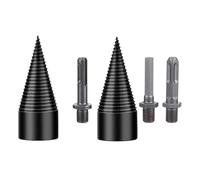 Lurrose Taladro Partidor de Leña Broca Cónica de Acero Varillas Intercambiables 32mm y 42mm para Uso en Carpintería y Corte de Madera, Adecuada para Actividades de Camping y Hogar