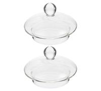 Lurrose Tapa de Repuesto para Tetera de Vidrio 7,5 Cm Transparente 2 Piezas Compatible Teteras de 600 Ml para Infusiones y Té Diseño de Flor