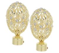 Lurrose Tapas de Extremo para Barra de Ropa de Aleación de Zinc Doradas, Diámetro 30 Mm, 2 Piezas, Remates Decorativos para Barra de Cortina Estilo Romana, Accesorios Metálicos para Hogar